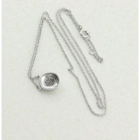 Sterling Silver CZ Necklace 16 to 18 inch chain Adjustable - Picture 8 of 8